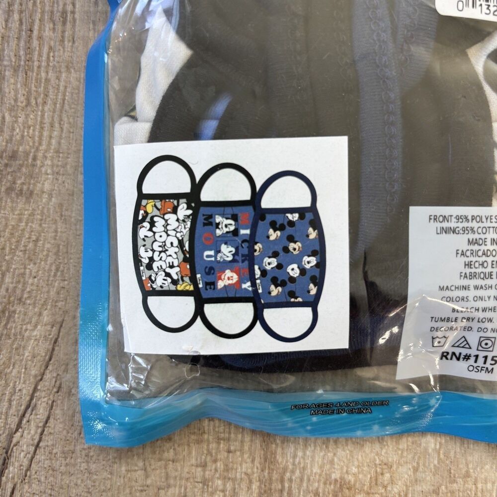 Disney Minnie & Mickey Mouse Kids Cloth Face Masks Washable Reusable New 5 Packs - Picture 13 of 14